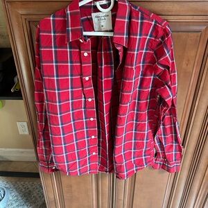 Abercrombie & Fitch Red and Blue Plaid Shirt